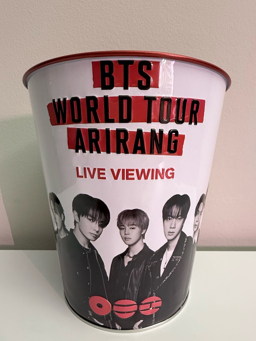 Exclusive Collectible Tin BTS World Tour Arirang Live Viewing Popcorn Bucket